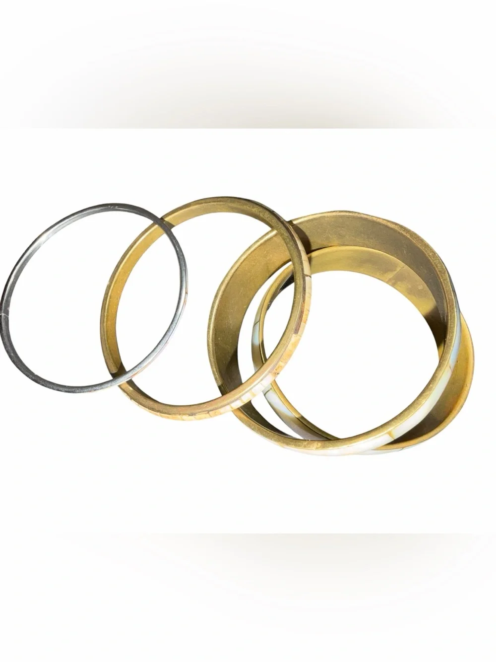 Vintage brass with Mother of pearl Gold Bangle Set